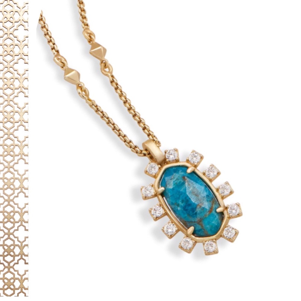NWT Kendra Scott Brett Pendant Aqua Apatite